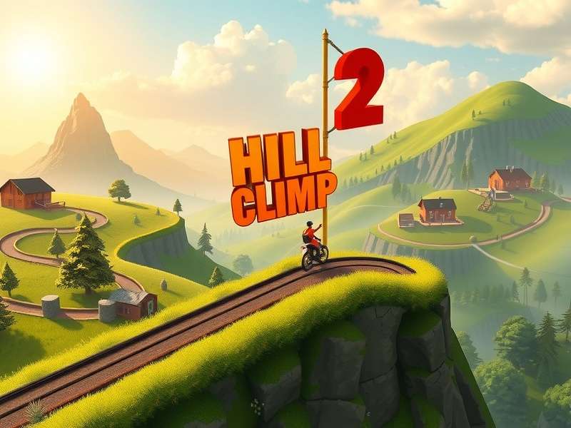 Hill Climb Racing 2 कंट्रीसाइड ट्रैक पर कार रेसिंग करते हुए