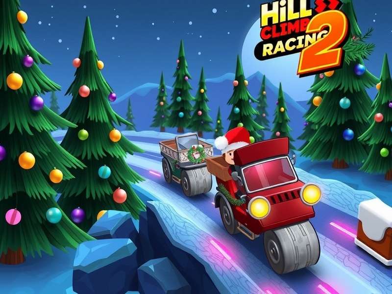 Hill Climb Racing 2 Christmas Soundtrack कवर - सांता और रेसिंग कार