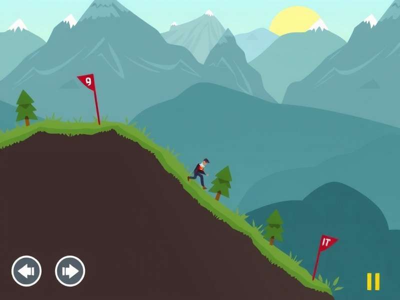 Hill Climb Racing 2 gameplay screenshot showing a Rally Car mid-jump on a mountain track