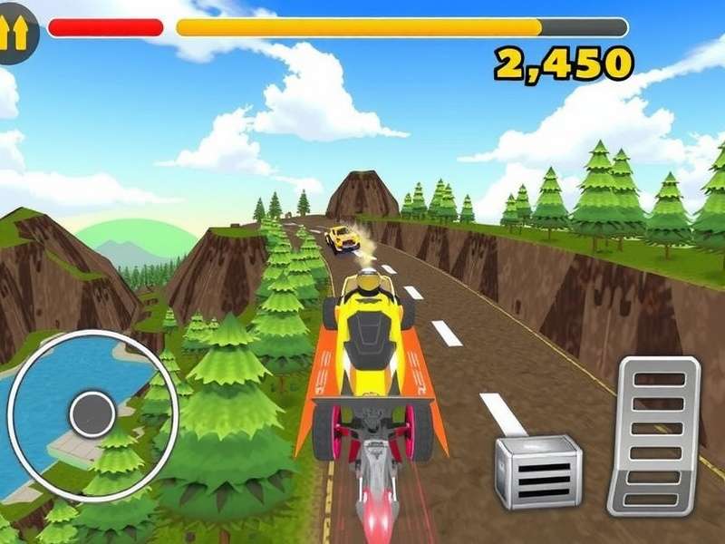 Hill Climb Racing 2 gameplay showing a vehicle on a mountainous track