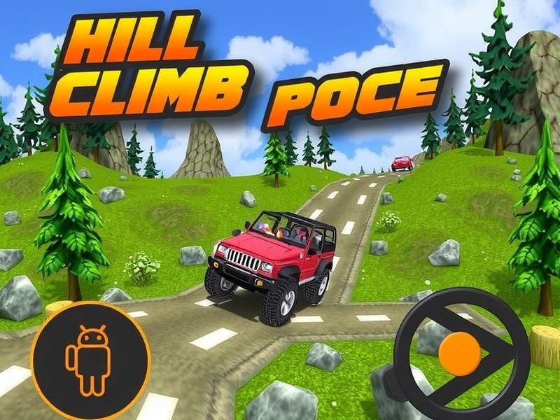 Hill Climb Racing 2 gameplay scene showing a vehicle on a rugged track