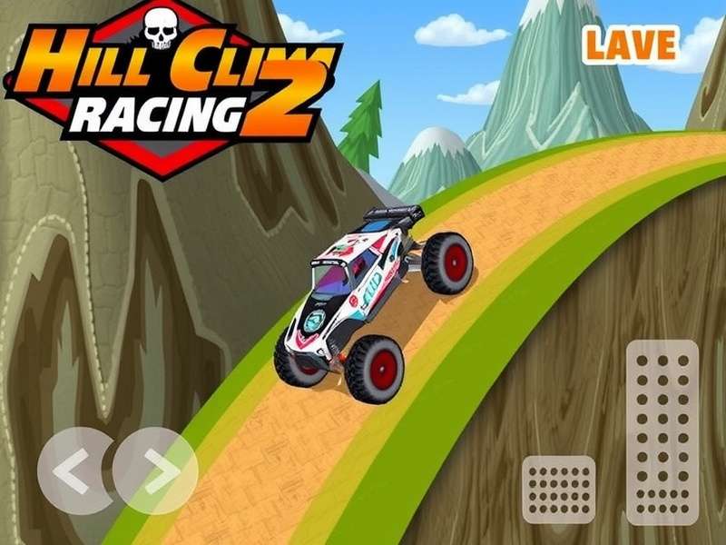 Hill Climb Racing 2 Gameplay Screenshot showing multiple vehicles racing on a mountain track