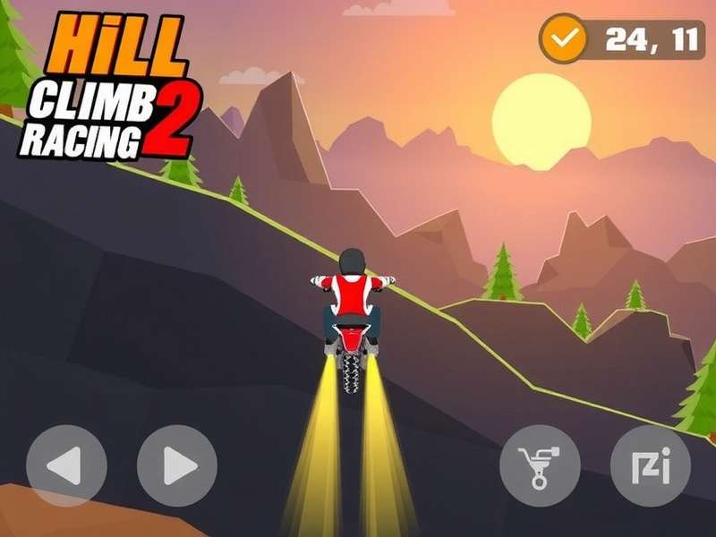 Hill Climb Racing 2 Mod Apk gameplay showing upgraded vehicles and unlimited coins