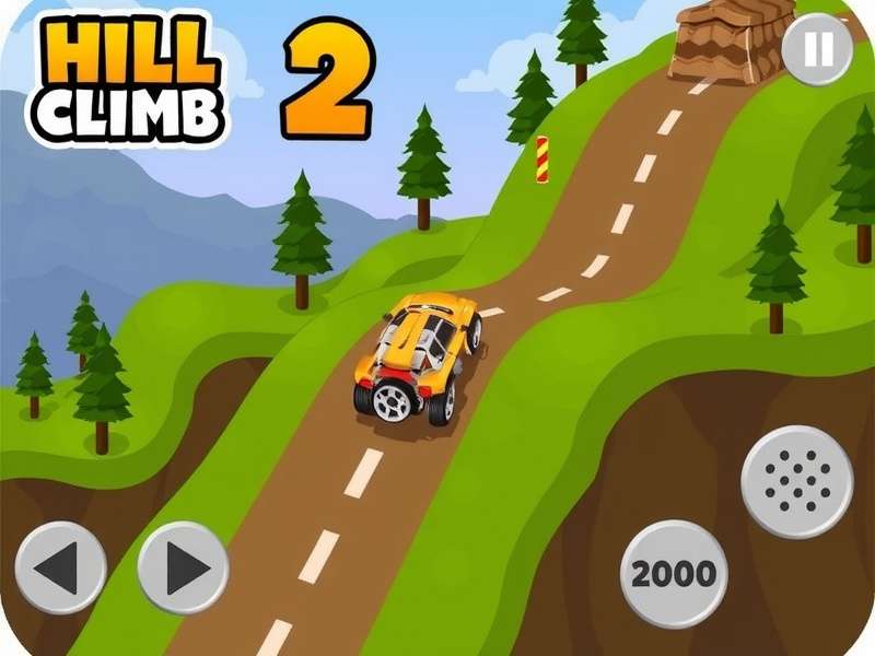 Hill Climb Racing 2 Vereshchak vehicle performing a jump on Mountain track