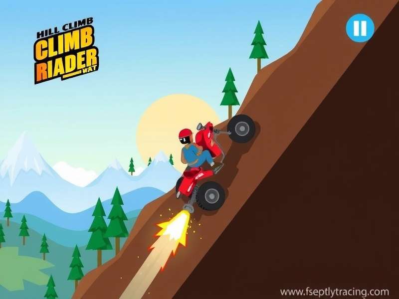 Hill Climb Racing 2 gameplay showing a vehicle on a mountainous track