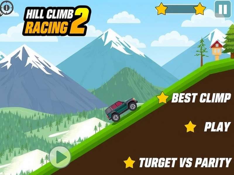 Rally Car performing a perfect landing in a Hill Climb Racing 2 Cup race on a mountain track