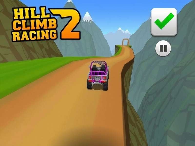 Hill Climb Racing 2 gameplay screenshot showing vehicles on a hill