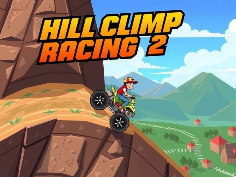 Hill Climb Racing 2 gameplay screenshot showing a vehicle on a mountainous track