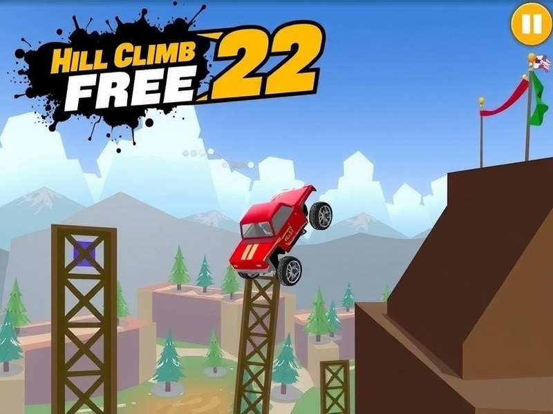Hill Climb Racing 2 Free No Download – Browser gameplay screenshot showing off-road vehicle on mountainous track