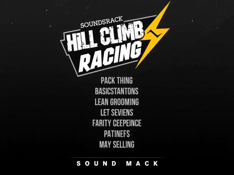 Hill Climb Racing 2 Main Menu Screen with the iconic soundtrack player interface