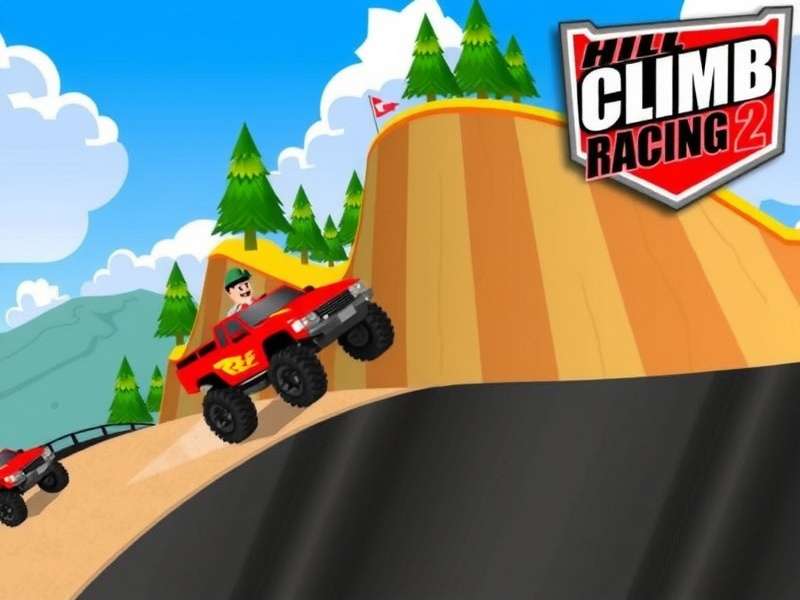 Hill Climb Racing 2 guide banner showing game vehicles and terrain
