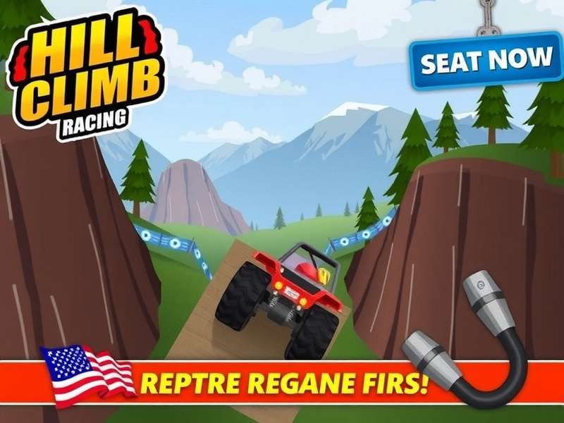 Hill Climb Racing 2 gameplay showing a jeep climbing a hill with boost