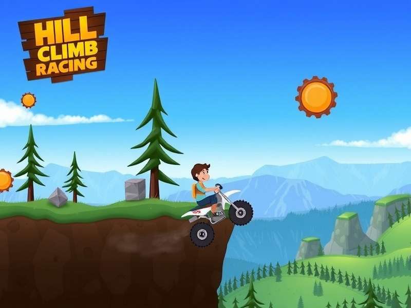 Hill Climb Racing 2 Multiplayer action with two cars racing on a rugged track