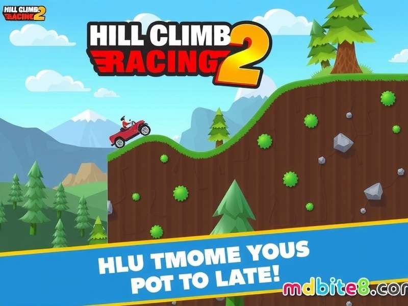 Hill Climb Racing 2 Online Multiplayer action screenshot showing two vehicles racing on a rugged track