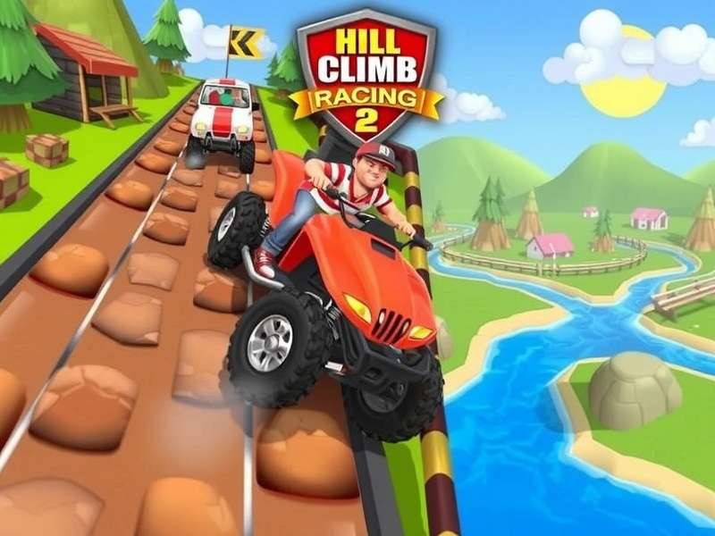 Hill Climb Racing 2 Apk gameplay action with jeep on mountain track