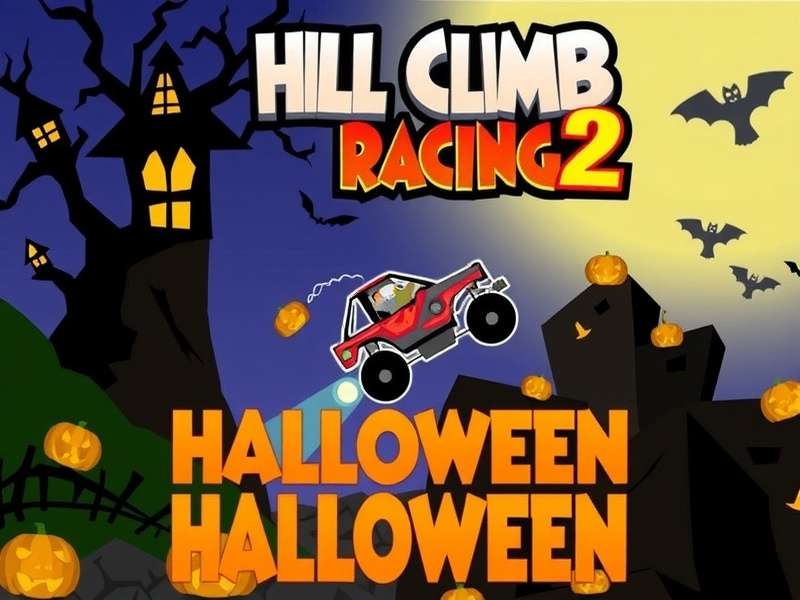 Hill Climb Racing 2 gameplay showing a Jeep climbing a rocky hill