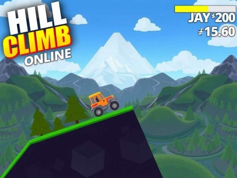 Hill Climb Racing 2 gameplay showcasing off-road vehicles and mountain terrain